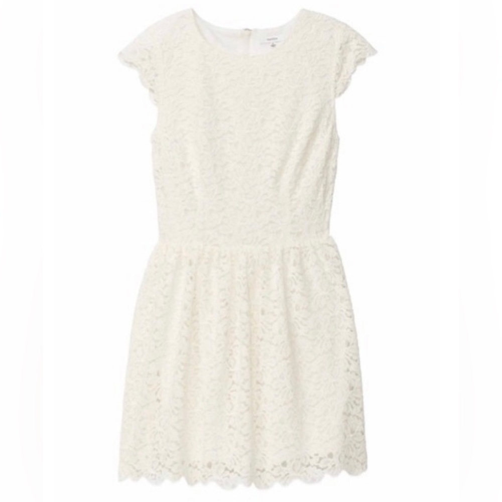 Aritzia Lace Cap-Sleeve Mini Dress in Ivory